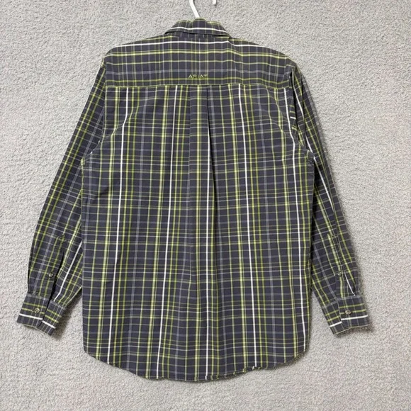 Plaid Button Down Shirt Western Workwear Small Cotton Blend Ariat Pro Series - Picture 8 of 13